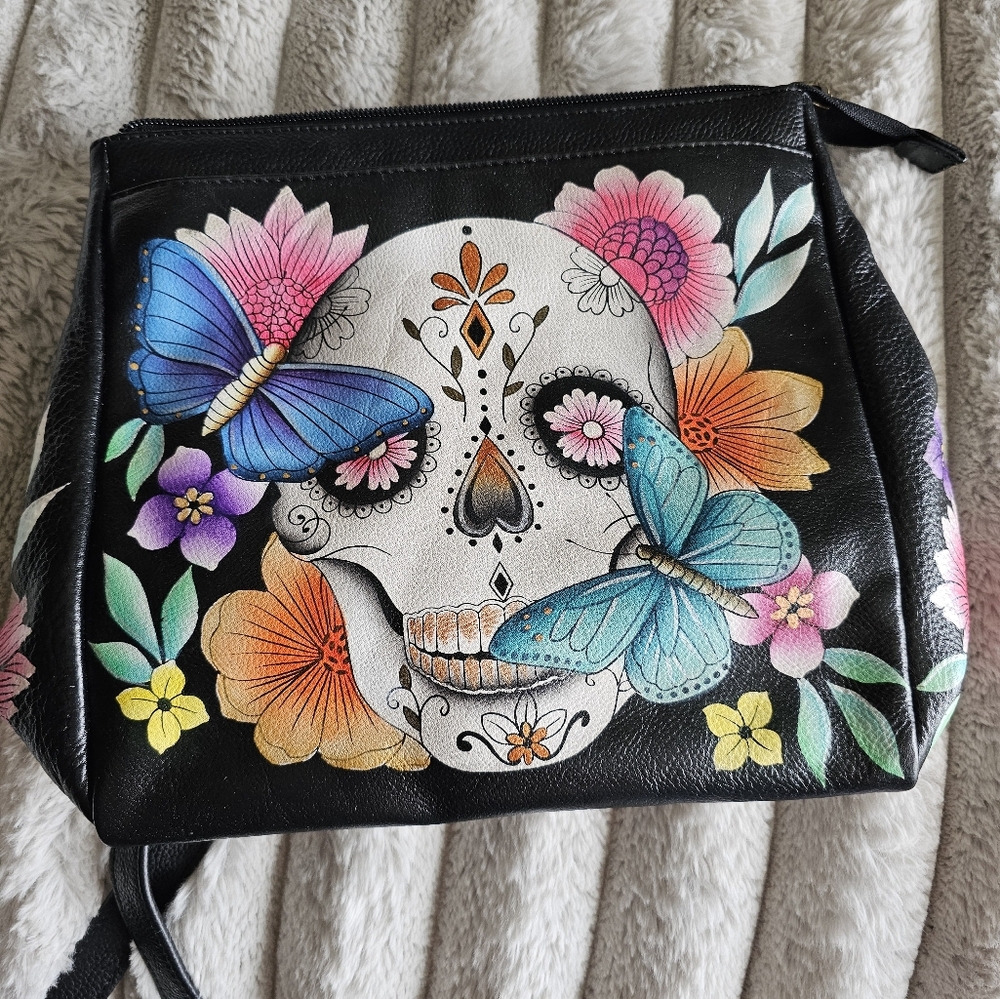 Anuschka Hand-Painted Leather Covertible Crossbody/Backpack